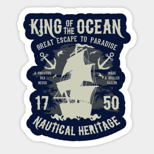 King Of The Ocean Ship Sticker